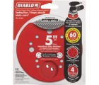 5 in. 60-Grit Universal Hole Random Orbital Sanding Disc with Hook and Lock Backing (4-Pack)  ** CALL STORE FOR AVAILABILITY AND TO PLACE ORDER **
