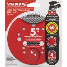 5 in. 60-Grit Universal Hole Random Orbital Sanding Disc with Hook and Lock Backing (4-Pack)  ** CALL STORE FOR AVAILABILITY AND TO PLACE ORDER **