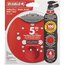 Diablo 5 in. 100-Grit Universal Hole Random Orbital Sanding Disc with Hook and Lock Backing (15-Pack)  ** CALL STORE FOR AVAILABILITY AND TO PLACE ORDER **