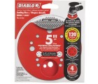 Diablo 5 in. 120-Grit Universal Hole Random Orbital Sanding Disc with Hook and Lock Backing (4-Pack)  ** CALL STORE FOR AVAILABILITY AND TO PLACE ORDER **