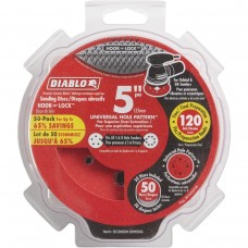 Diablo 5 in. 120-Grit Universal Hole Random Orbital Sanding Disc with Hook and Lock Backing (50-Pack)  ** CALL STORE FOR AVAILABILITY AND TO PLACE ORDER **
