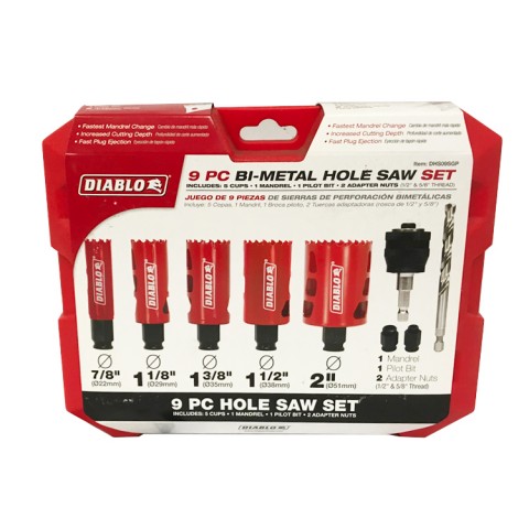 Diablo 7/8" - 2" Forstner bit 9-Piece Hole Saw Kit  ** CALL STORE FOR AVAILABILITY AND TO PLACE ORDER **