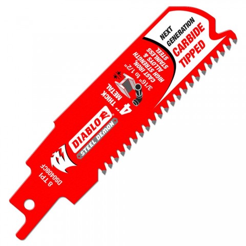 DIABLO 4IN X 8 Teeth per In. Steel Demon, Metal Cutting Reciprocating Blade  ** CALL STORE FOR AVAILABILITY AND TO PLACE ORDER **