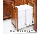 (CAN-35-DW)  35-Quart Double Pullout Waste Container System - White  ** CALL STORE FOR AVAILABILITY AND TO PLACE ORDER **